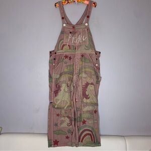 Magnolia Pearl Appliqué pink overalls